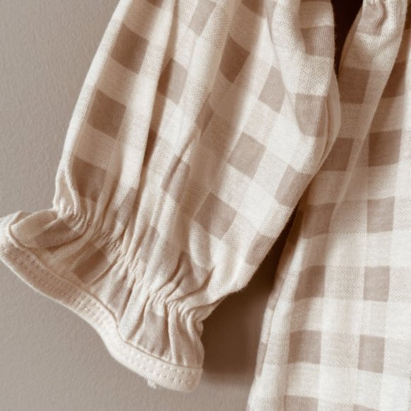 ❌SOLD Peekaboo Plaid Check Ruffle Romper 6 months - Picture 3 of 8